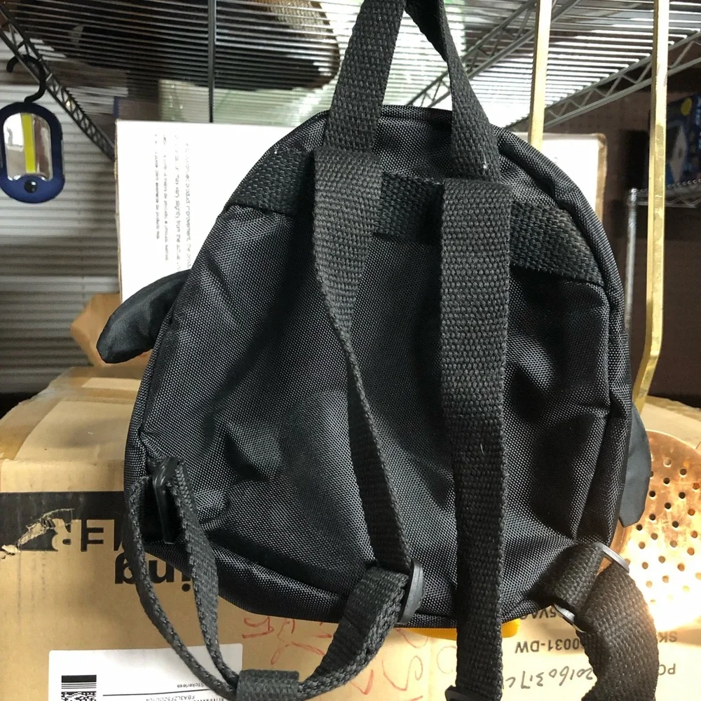 Kids Toddler Girl’s Penguin Backpack - Black and White with Yellow Accent